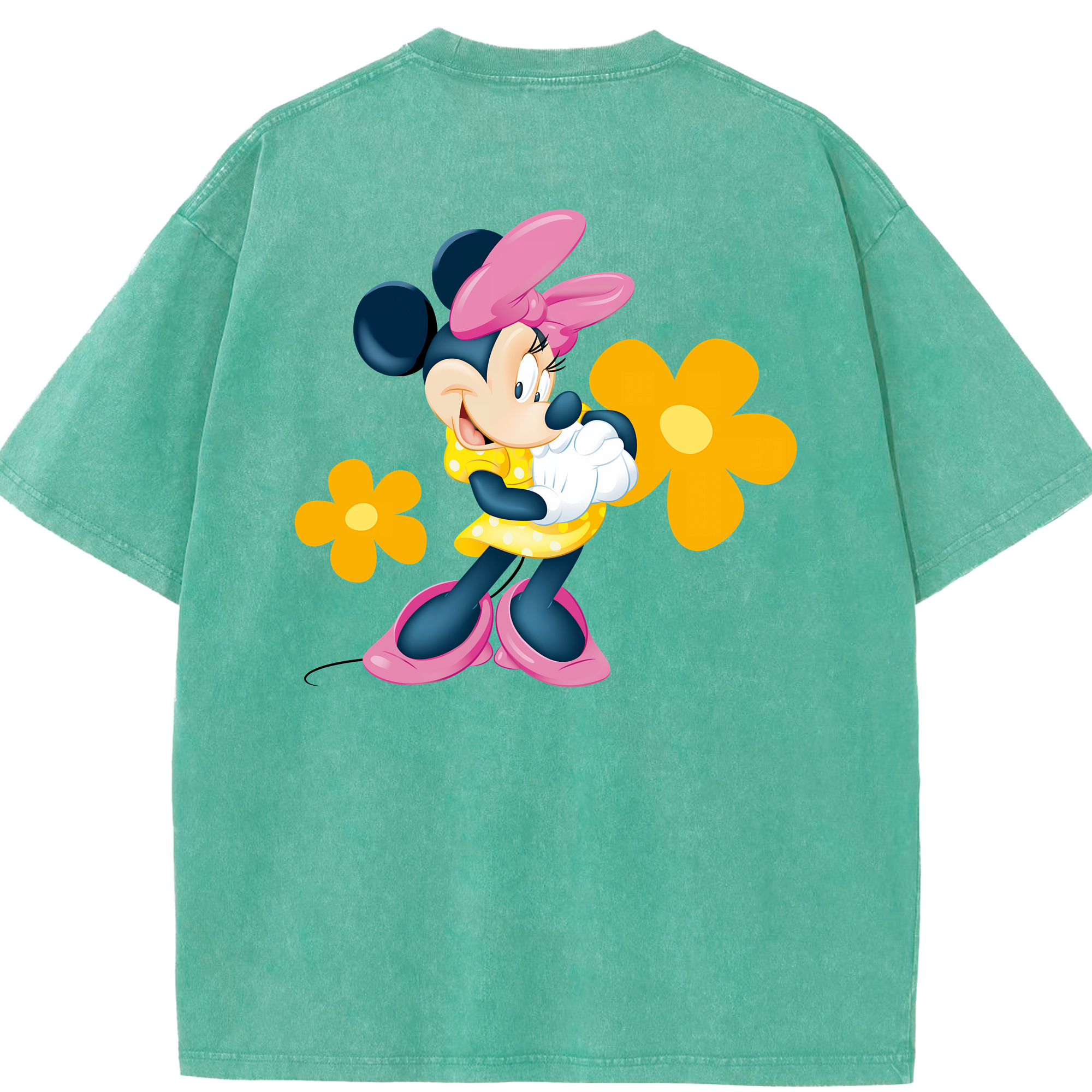 （画像用） ミッキーマウス Mickey Mouse 綿100% ヴィンテージ風 半袖Tシャツ（背面プリント）